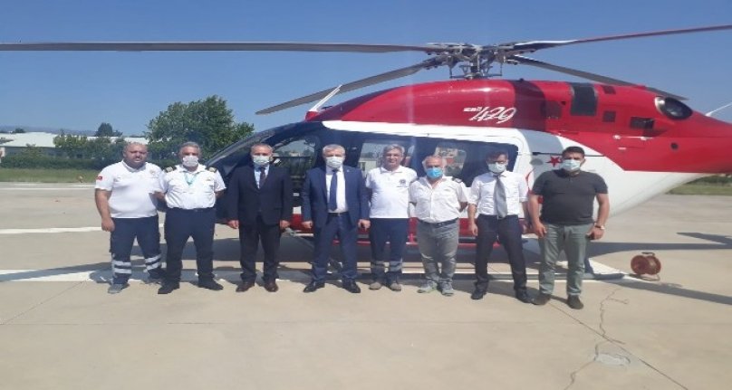 Bursa'da ambulans helikopter acil hastalara hızır gibi yetişiyor